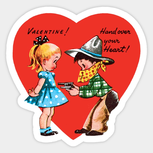 Retro Valentine's Day Heart Sticker by MasterpieceCafe